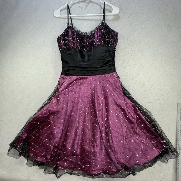 Vintage Y2K Morgan & Co Babydoll Dress Size 7/8 All Over Rhinestone Whimsical - Picture 13 of 13